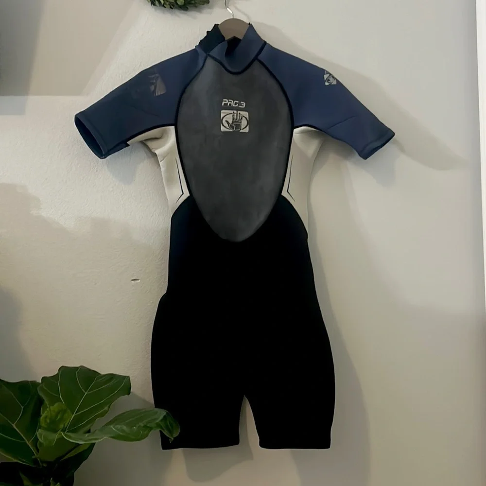 pro 3 body glove surfer multi-purpose spring shorty wetsuit blue gray black - Picture 1 of 16
